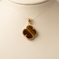 14k Yellow Gold Mix Onxy Clover Pendant