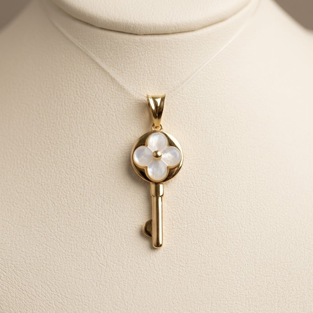 14k Yellow Gold Key Mop Clover