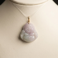 Natural Jade Buddha w/ Yellow Gold Bail