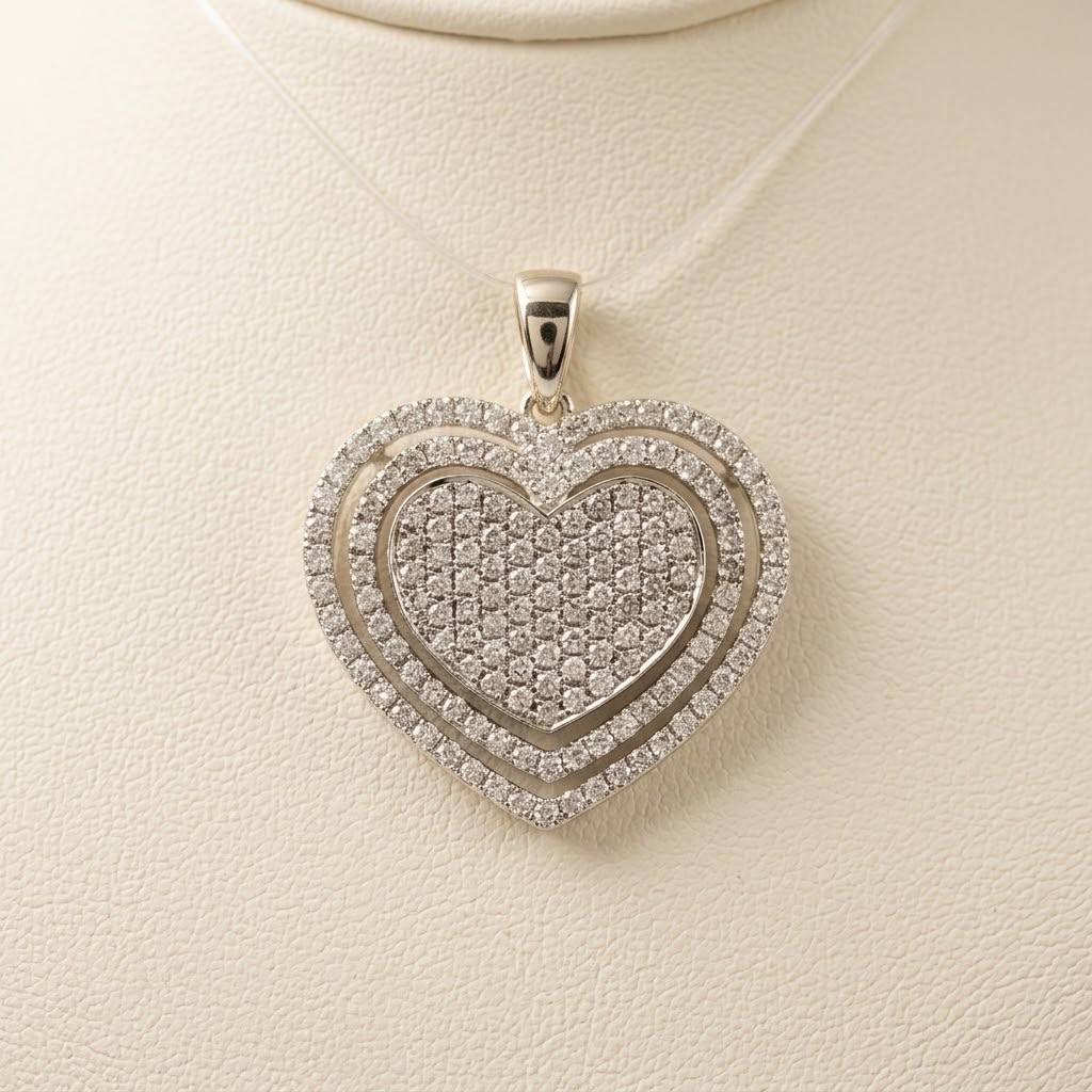 White Gold Heart Pendant