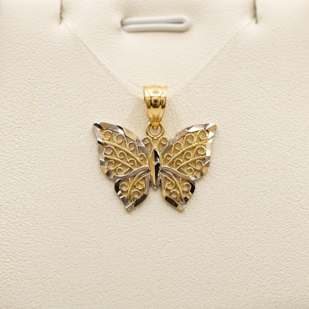 14k Yellow&White Gold Butterfly