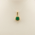 Yellow Gold 4mm Diam Emerald Nat Gem Round