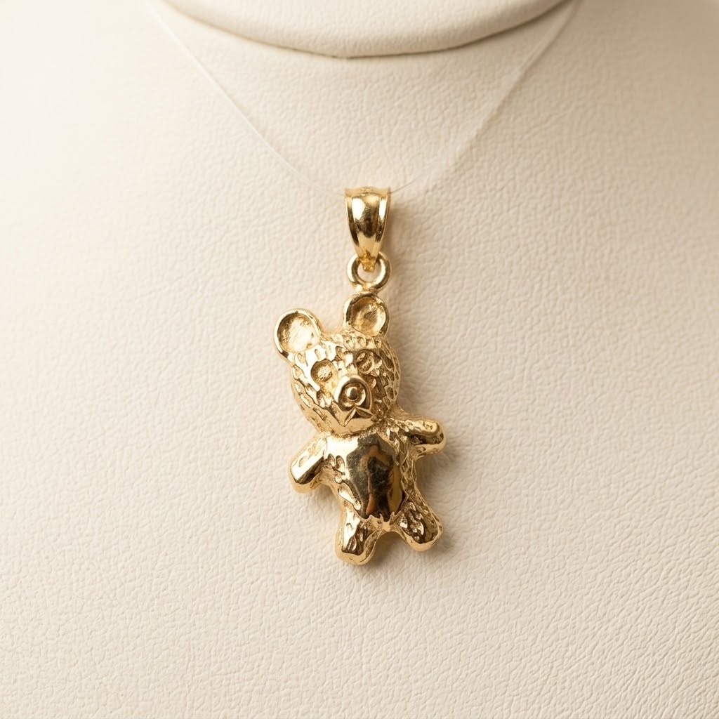 14k Yellow Gold Bear Pendant