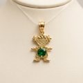 10k Yellow Gold Girl Emerald Pendant
