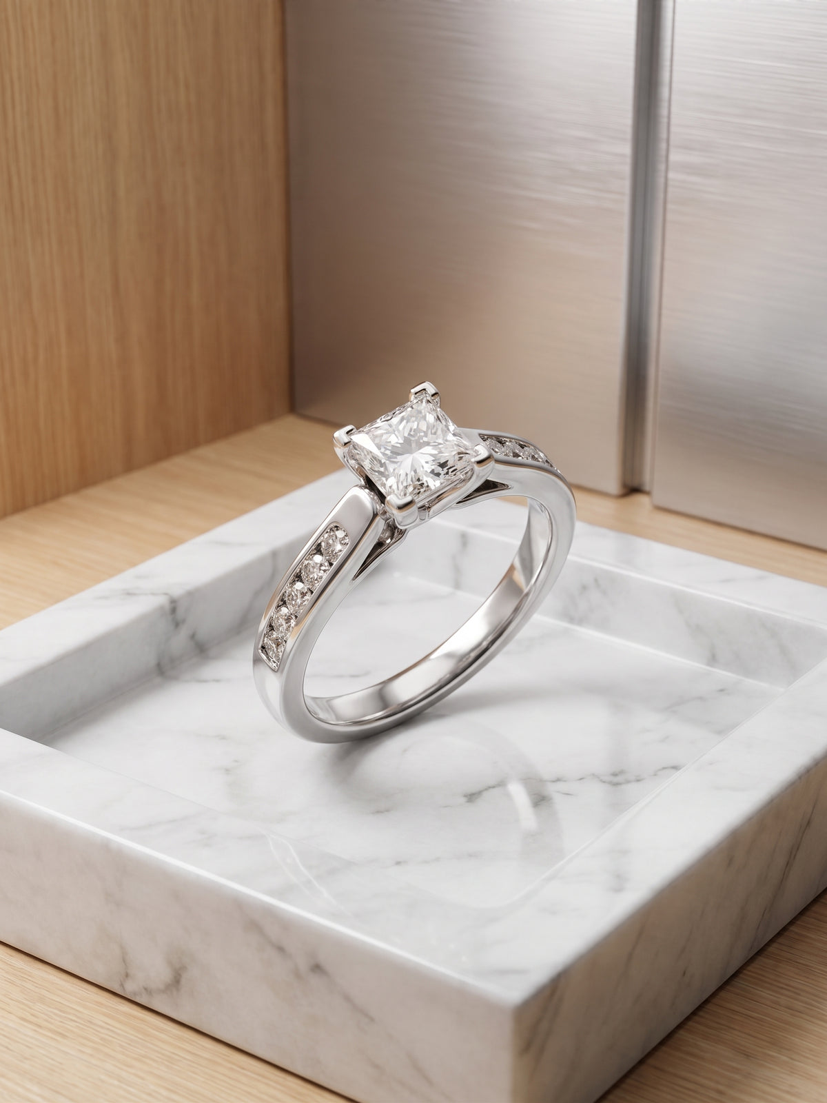 14K 1CTW 3/4 princess diamond