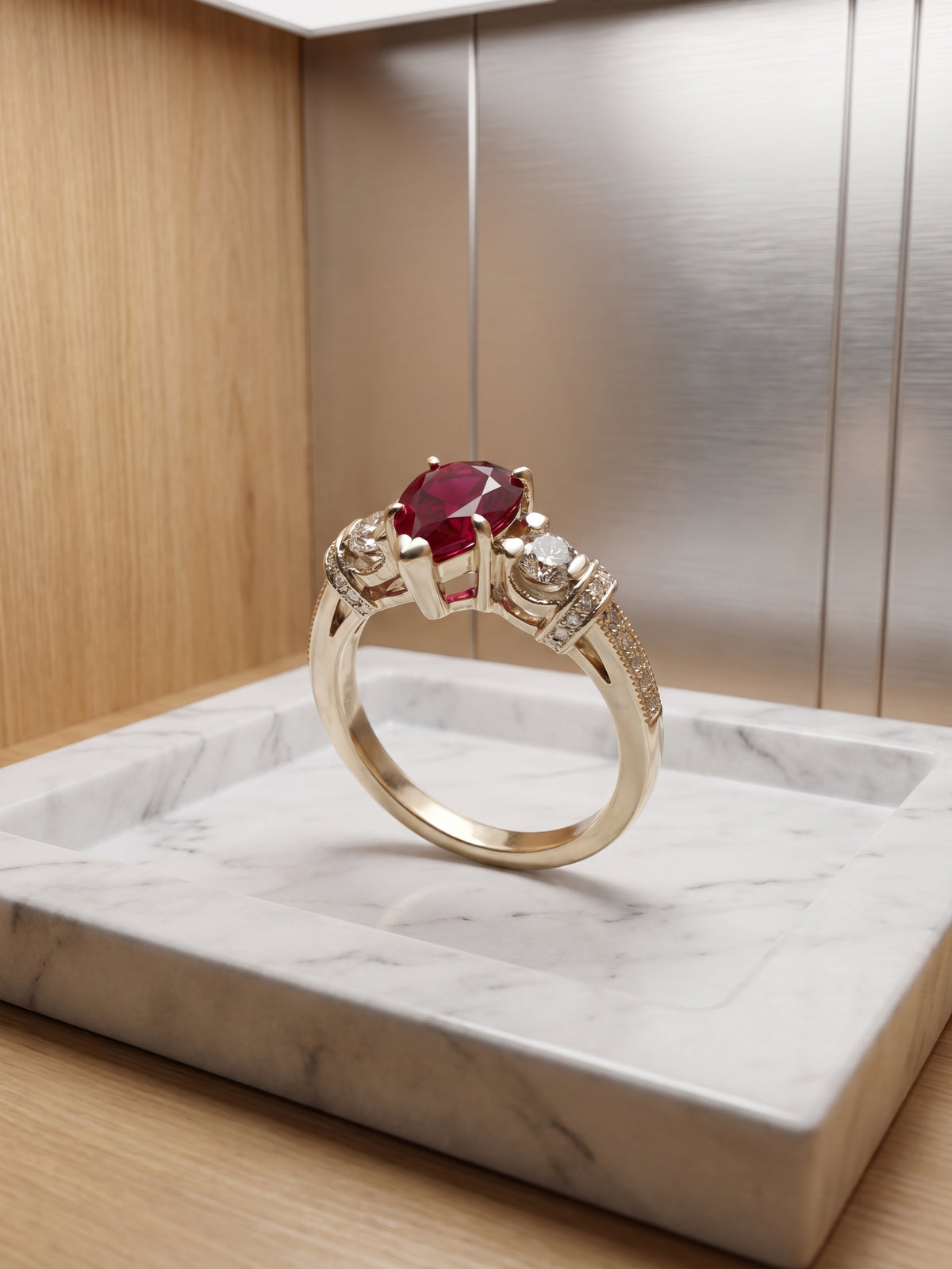 DIAMOND RUBY DIAMOND RUBY 1.50TCW RING 1CWT RUBY