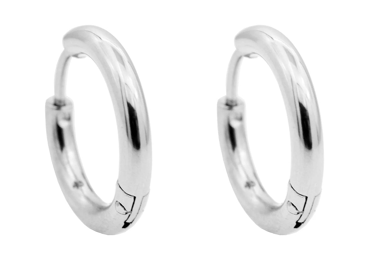 Mens 17mm Stainless Steel Hoop Earrings