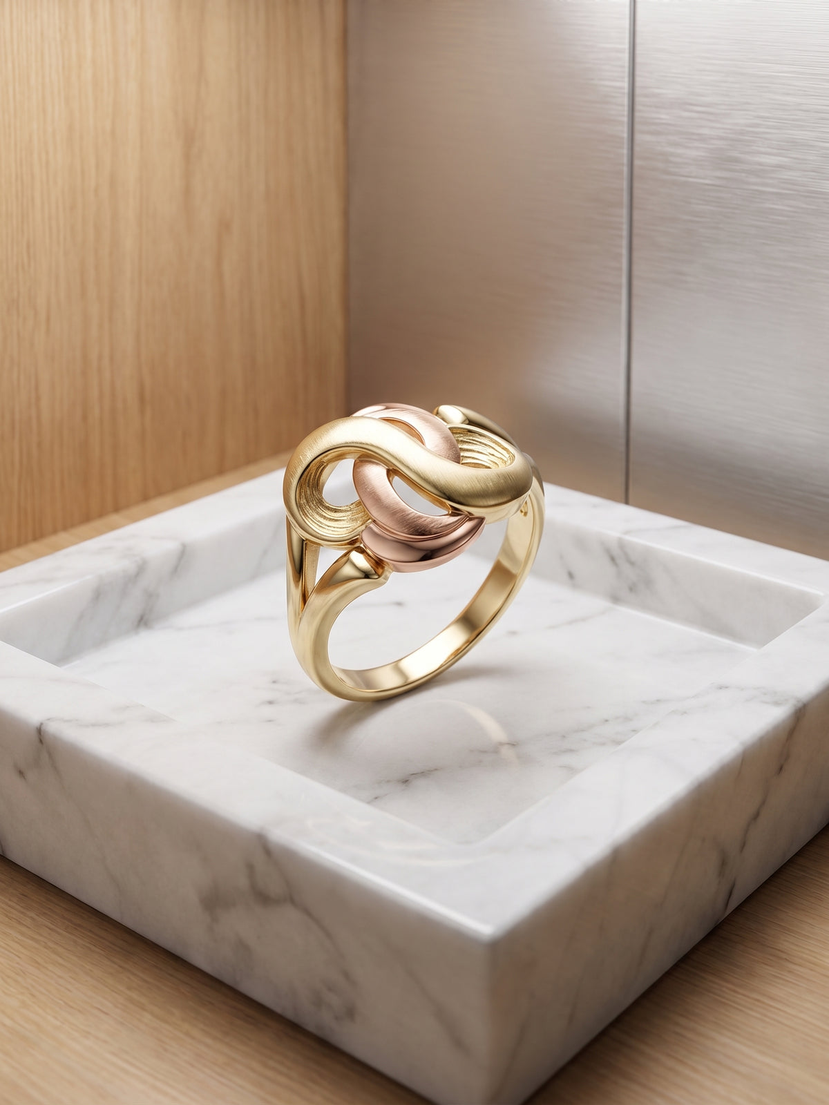 14K2T TWIST WAVY RING
