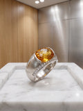 18K WG .50CTW Diamond & Natural Citrine