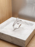 18K WG 1 CTW Flower Ring