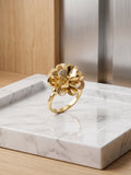 18K 3T FLOWER RING