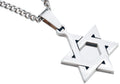 Mens High Polish Stainless Steel Star Of David Pendant