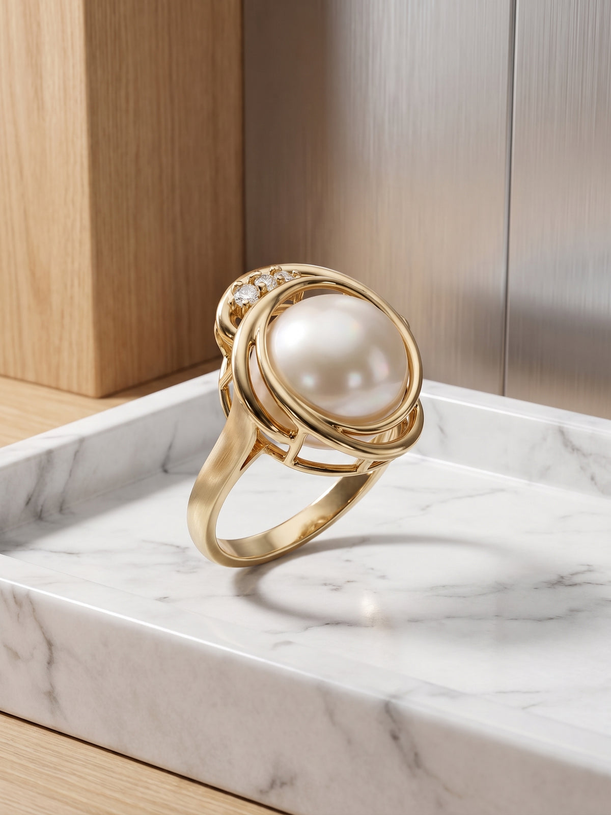 14KYG PEARL 3 DIA. RING