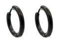 Mens 17mm Black Plated Stainless Steel Hoop Earrings