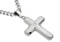 Mens Stainless Steel Cross Pendant Necklace With Cubic Zirconia