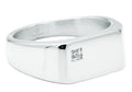 Mens Stainless Steel Signet Ring With Cubic Zirconia