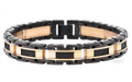 Men's Black and Rose Stainless steel w/ Black Plated Cables