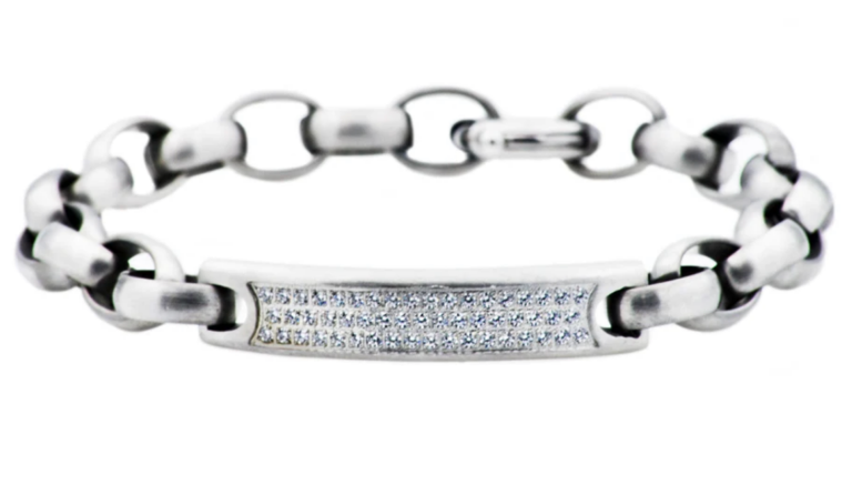 Men's Stainless Steel w/ Cubic Zirconia