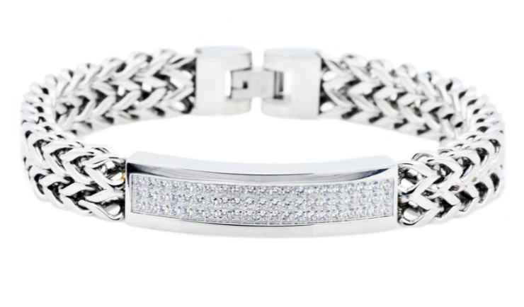 Men's Stainless Steel w/ Cubic Zirconia
