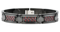 Men's Black Stainless Steel w/ Black and Red Carbon Fiber