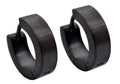 Mens 14mm Black Plated Stainless Steel Hoop Earrings
