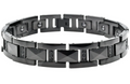 Men's Black Tungsten Link w/ Cubic Zirconia