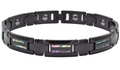 Men's Black Tungsten Link w/ Opal Inlay