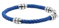 Men's Blue Leather Stainless Steel