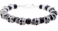 Men's Genuine Onyx Stainless Steel Skull Beaded
