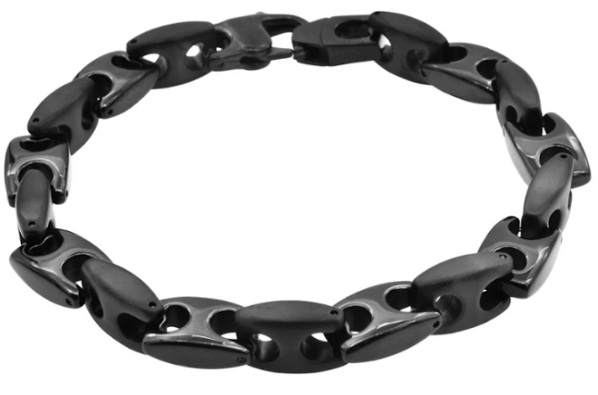 Men's Black Stainless Steel Anchor Chain