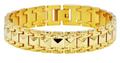 Men's Gold Stainless Steel Pyramid Link