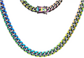 Men's 10mm Pearlescent Rainbow Plated Stainless Steel Miami Cuban Link