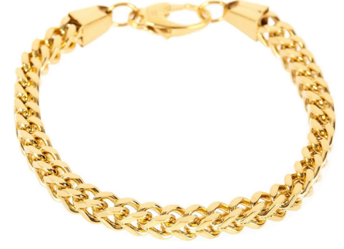 Men's Gold Stainless Steel Rounded Franco Link