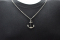 Mens Stainless Steel Anchor Pendant