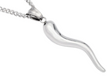 Mens Stainless Steel Italian Horn Pendant