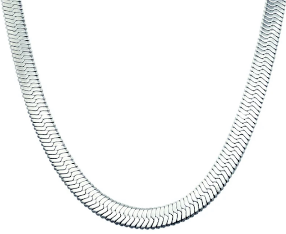 Mens Polished Stainless Steel Herring Bone Link 20"