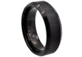 Mens Black And Blue Stainless Steel 8mm Ring