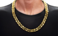 Mens Gold Stainless Steel Anchor Link