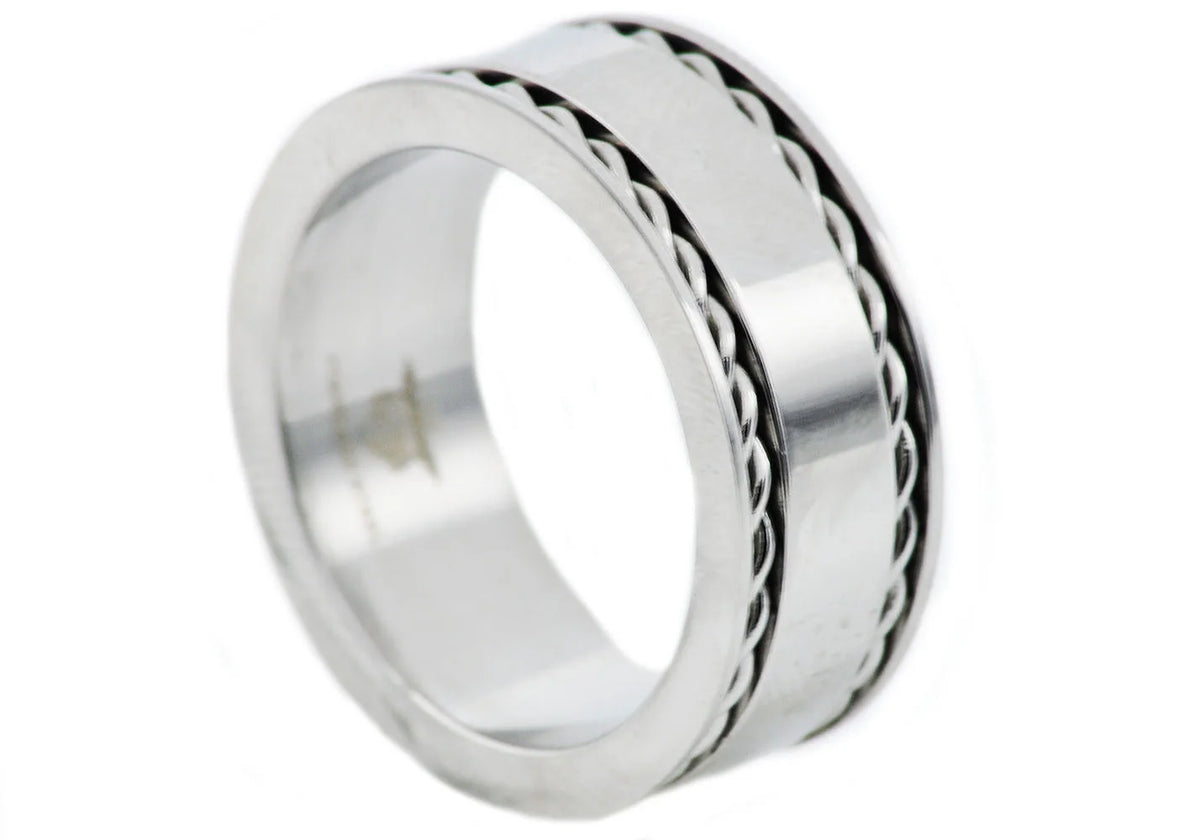 Mens Rose And Black Stainless Steel Band
