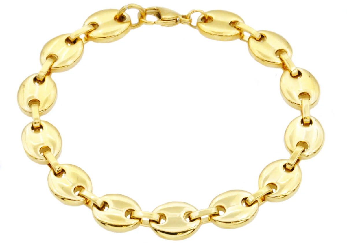Mens Stainless Steel Mariner Link Chain Bracelet
