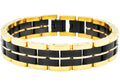 Mens Two Toned Gold and Black Stainless Steel Bracelet