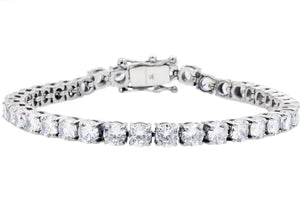 Mens Stainless Steel Chain Bracelet With Cubic Zirconia