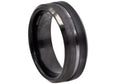 Mens Black Plated Tungsten Band Ring