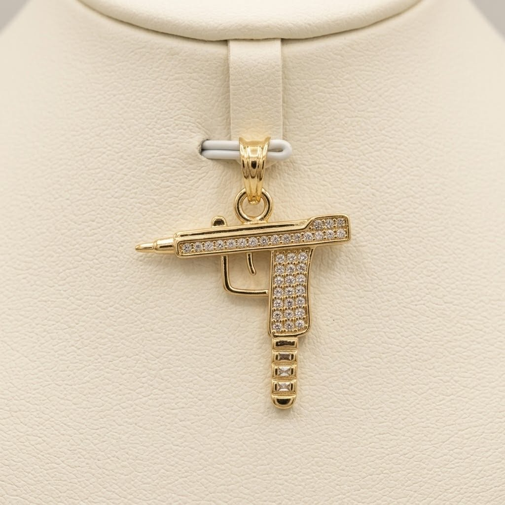 10k Yellow Gold Gun Pendant