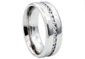 Mens Stainless Steel Band With Cubic Zirconia