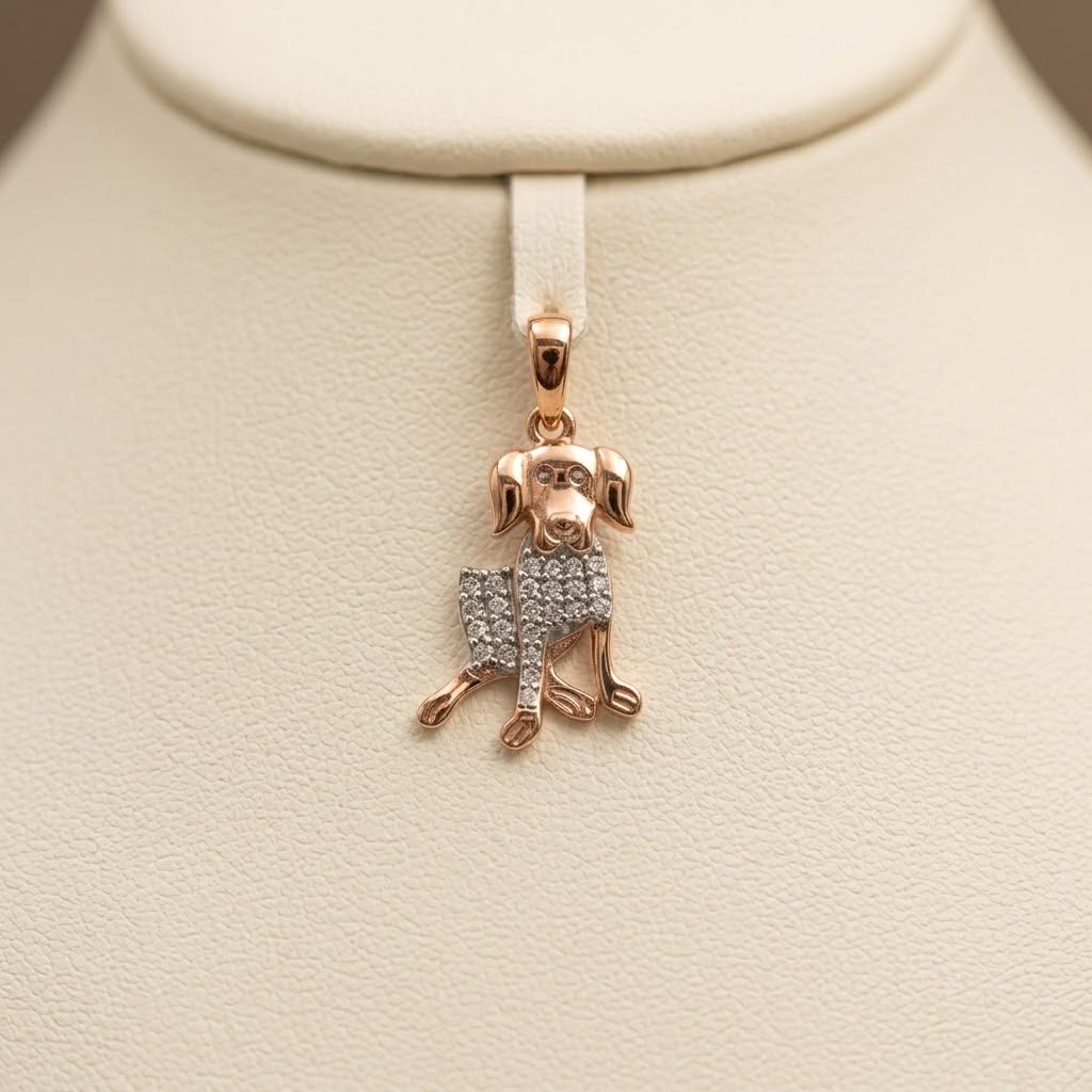 Yellow Gold Dog Pendant