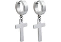 Men's Stainless Steel Hoop Cross Earrings