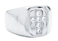 Mens Stainless Steel Cross Ring With Cubic Zirconia