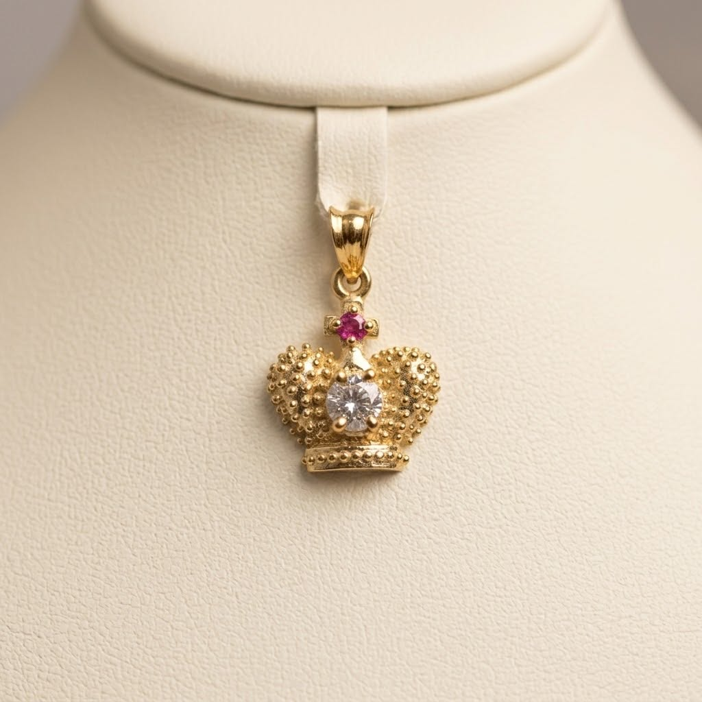 10k Yellow Gold Crown Stone Ruby