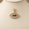 14k Yellow Gold Blue Eye w/ Stones
